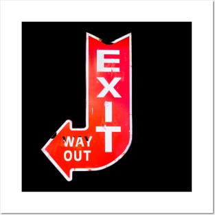 Vintage Exit Sign Posters and Art